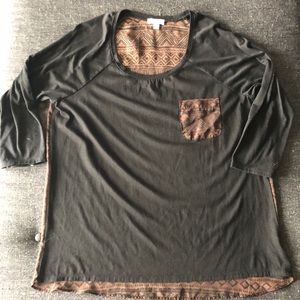 Aztec print baseball tunic with pocket